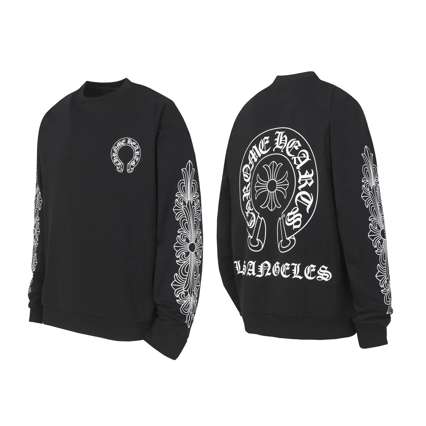P200 round neck sweatshirt. Remember to remark sweatshirt when ordering #Y2900. Cross-border running volume model. Please do not place an order if you pursue perfection. -Chrome Hearts/Chrome Hearts 23ss Sanskrit printed popular round neck sweatshirt -High weight, high density and high quality. The wool is soft, delicate and skin-friendly. Soft and silky to the touch. Excellent warmth and skin-friendliness. -Colour: Black -Size: S M L XL